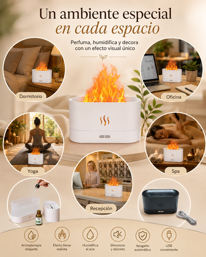 Difusor de Aceites Esenciales LED | Humidificador Ultrasónico con Luz Ambiente