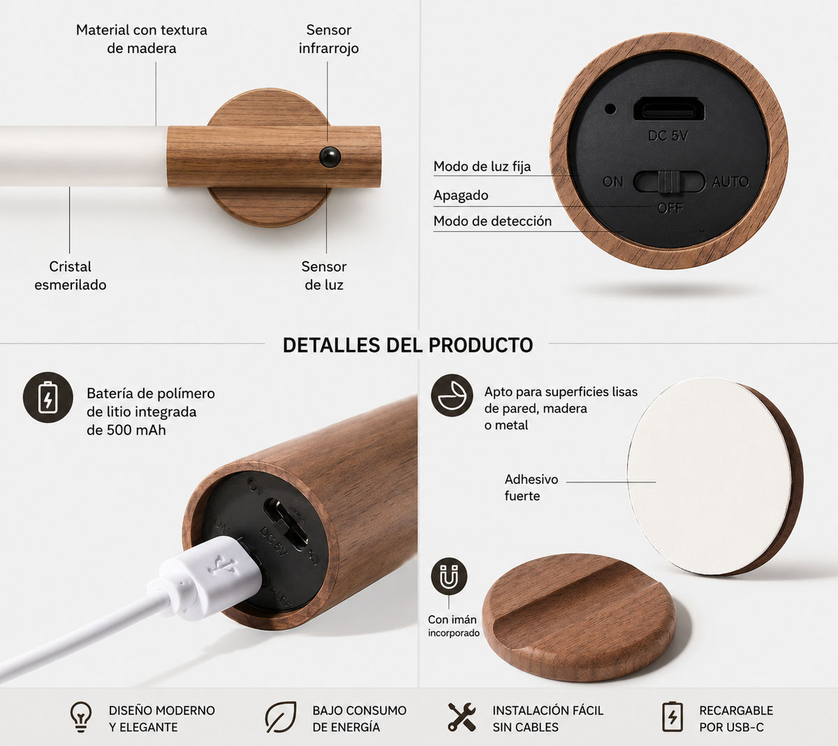 Luz LED Inteligente con Sensor de Movimiento | Iluminación Automática para tu Hogar