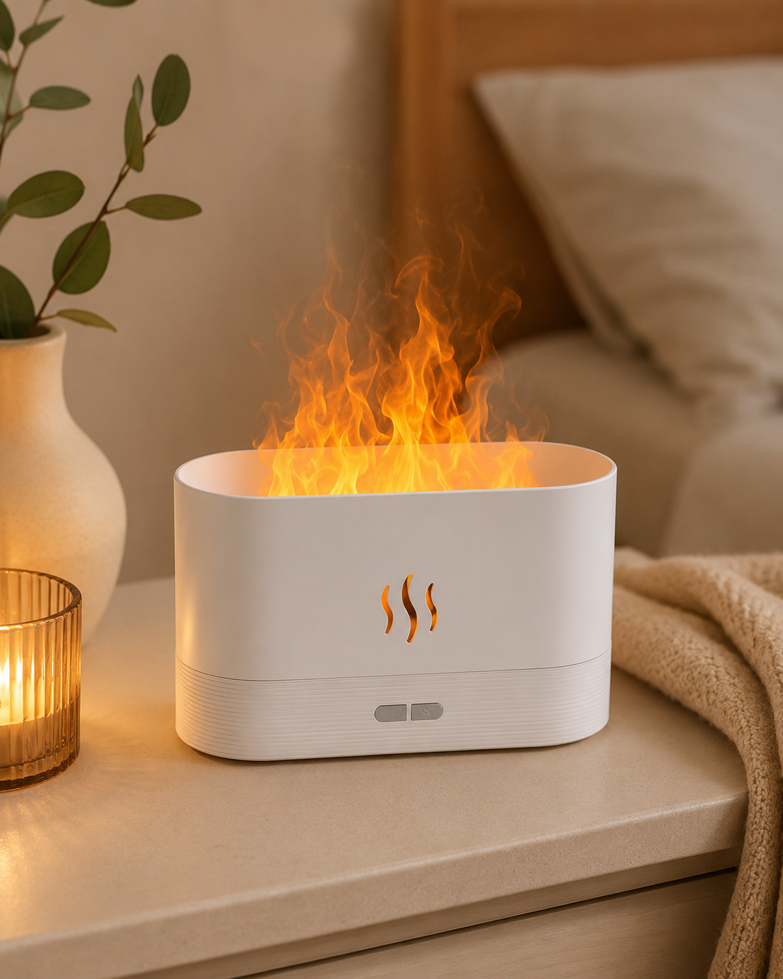 Difusor de Aceites Esenciales LED | Humidificador Ultrasónico con Luz Ambiente