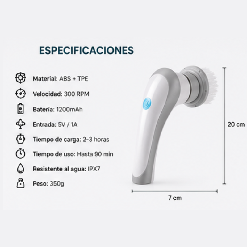 Cepillo de Limpieza Eléctrico Multifuncional