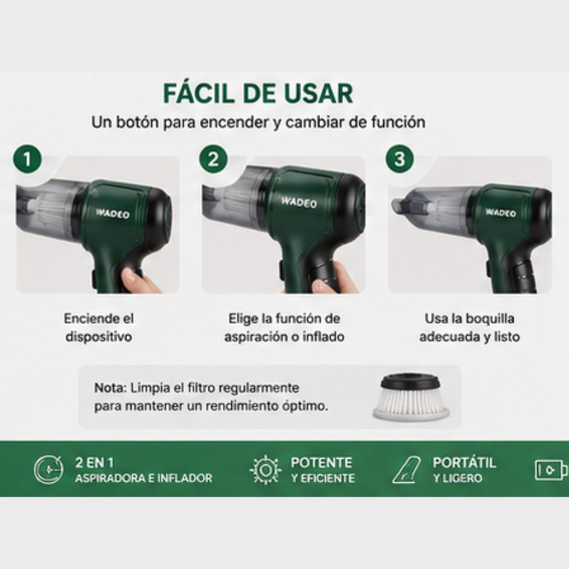 Aspirador de Mano Portátil
