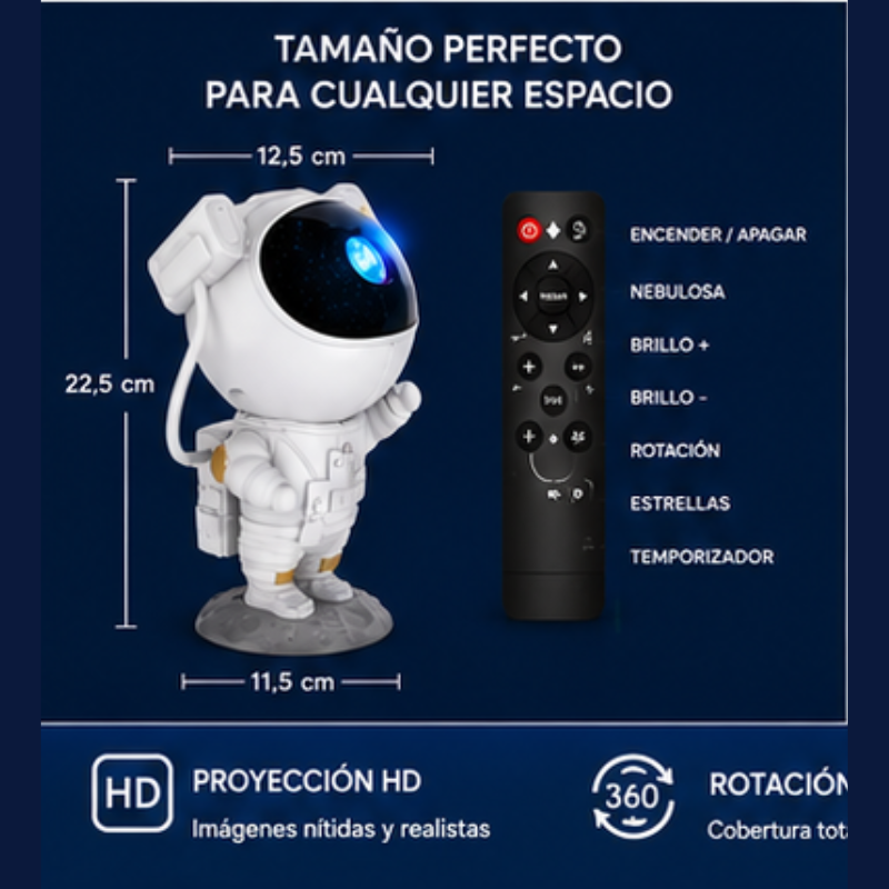 Proyector Astronauta — Luz Nocturna y Decoración Galaxia