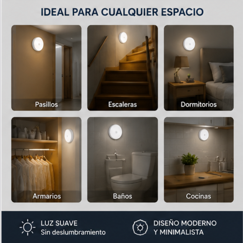 Luz LED con Sensor de Movimiento — Automática y Sin Cables