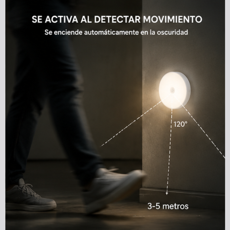 Luz LED con Sensor de Movimiento — Automática y Sin Cables