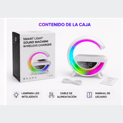 SmartStation G™ 3 en 1 | Altavoz Bluetooth, Cargador Inalámbrico y Lámpara LED RGB